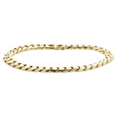 14 Karat Yellow Gold Square Cuban Link Bracelet