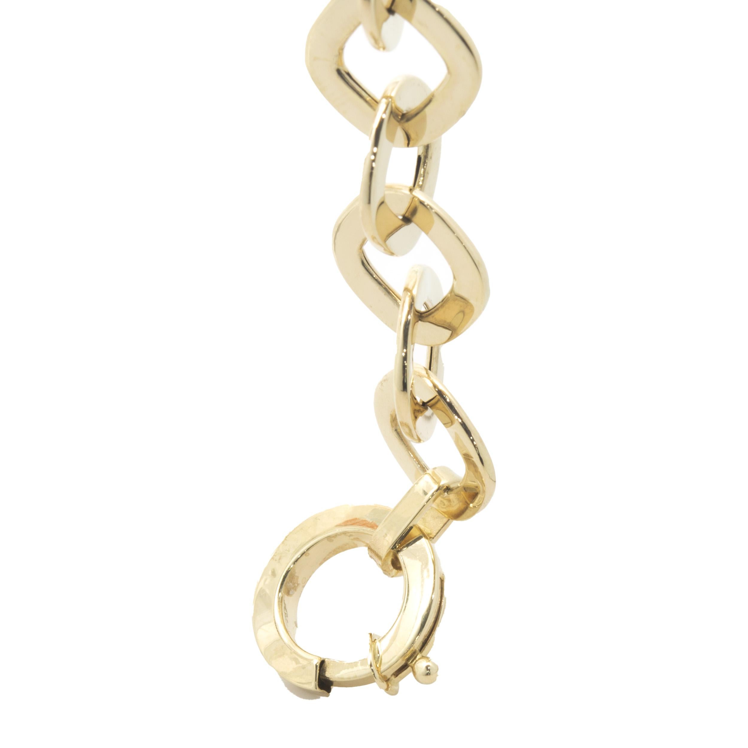 Women's 14 Karat Yellow Gold Square Link Bracelet