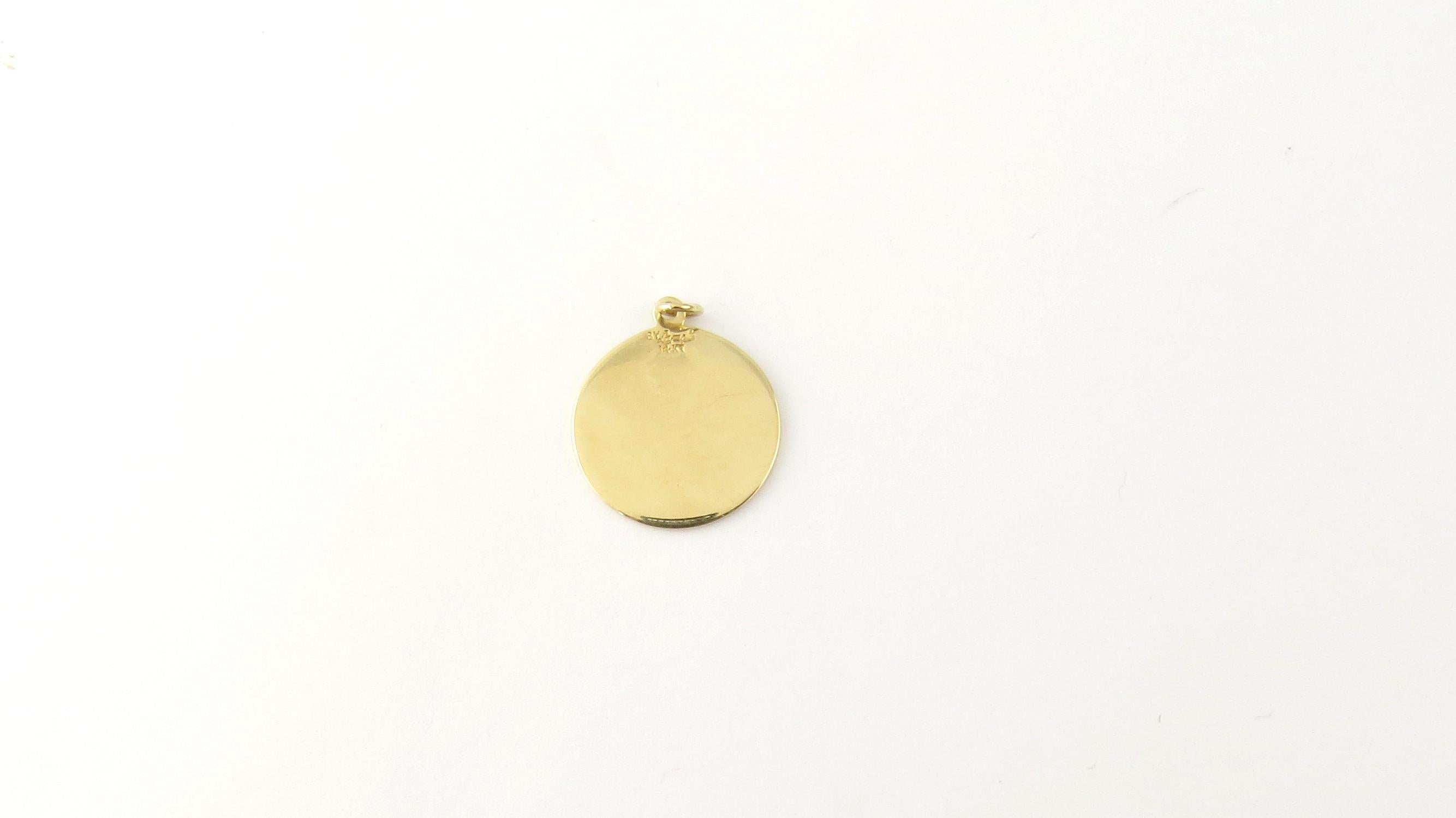 14 Karat Yellow Gold Style Christopher Pendant In Good Condition In Washington Depot, CT