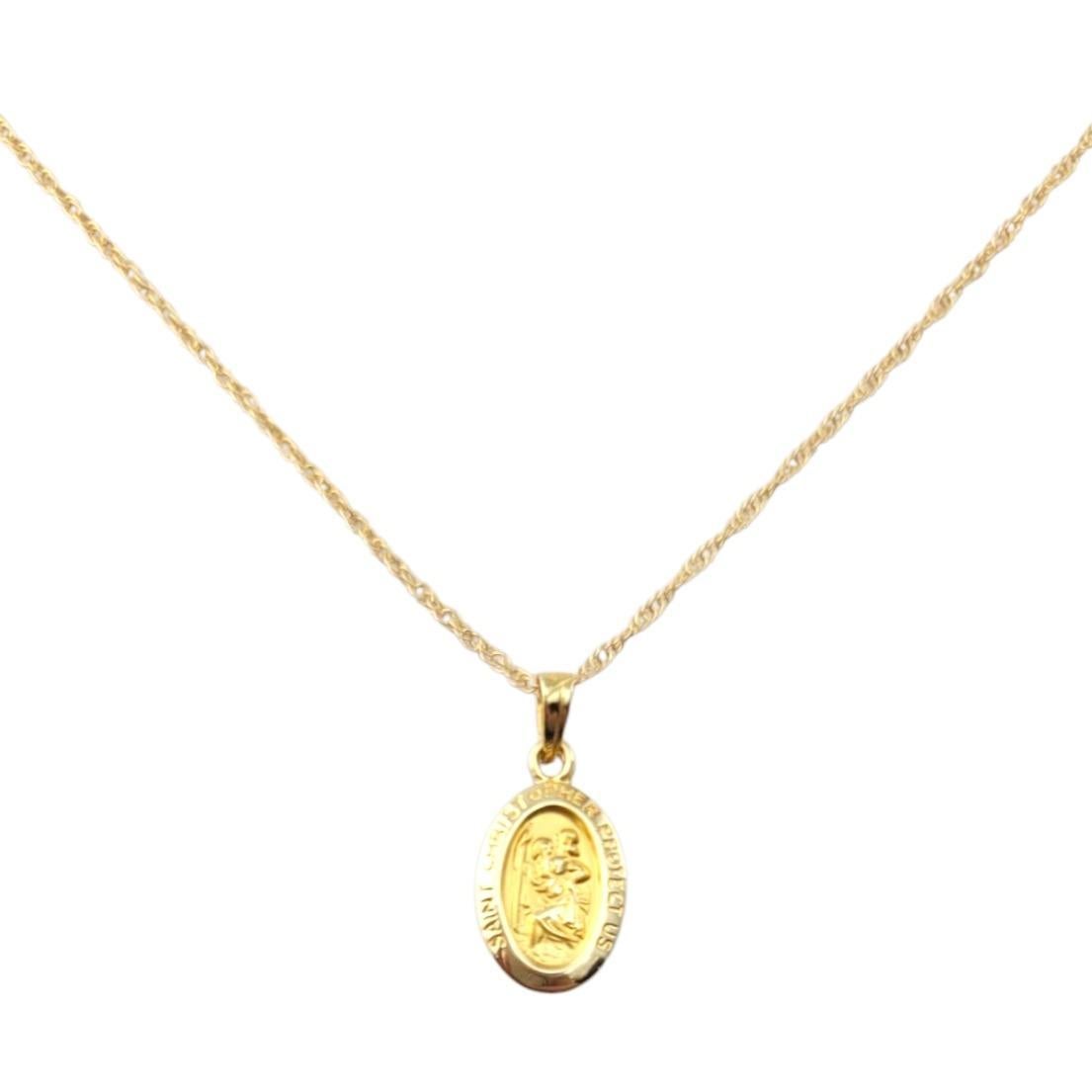 14 Karat Yellow Gold St. Christopher Pendant w/Chain #21515