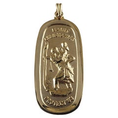 Vintage 14 Karat Yellow Gold St. Christopher Protect Us Medal
