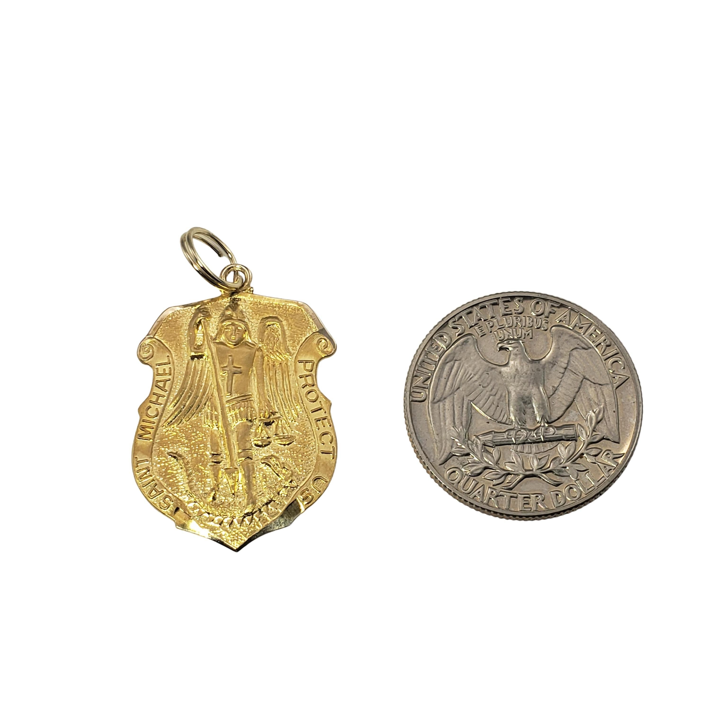 Women's or Men's 14 Karat Yellow Gold St. Michael Pendant