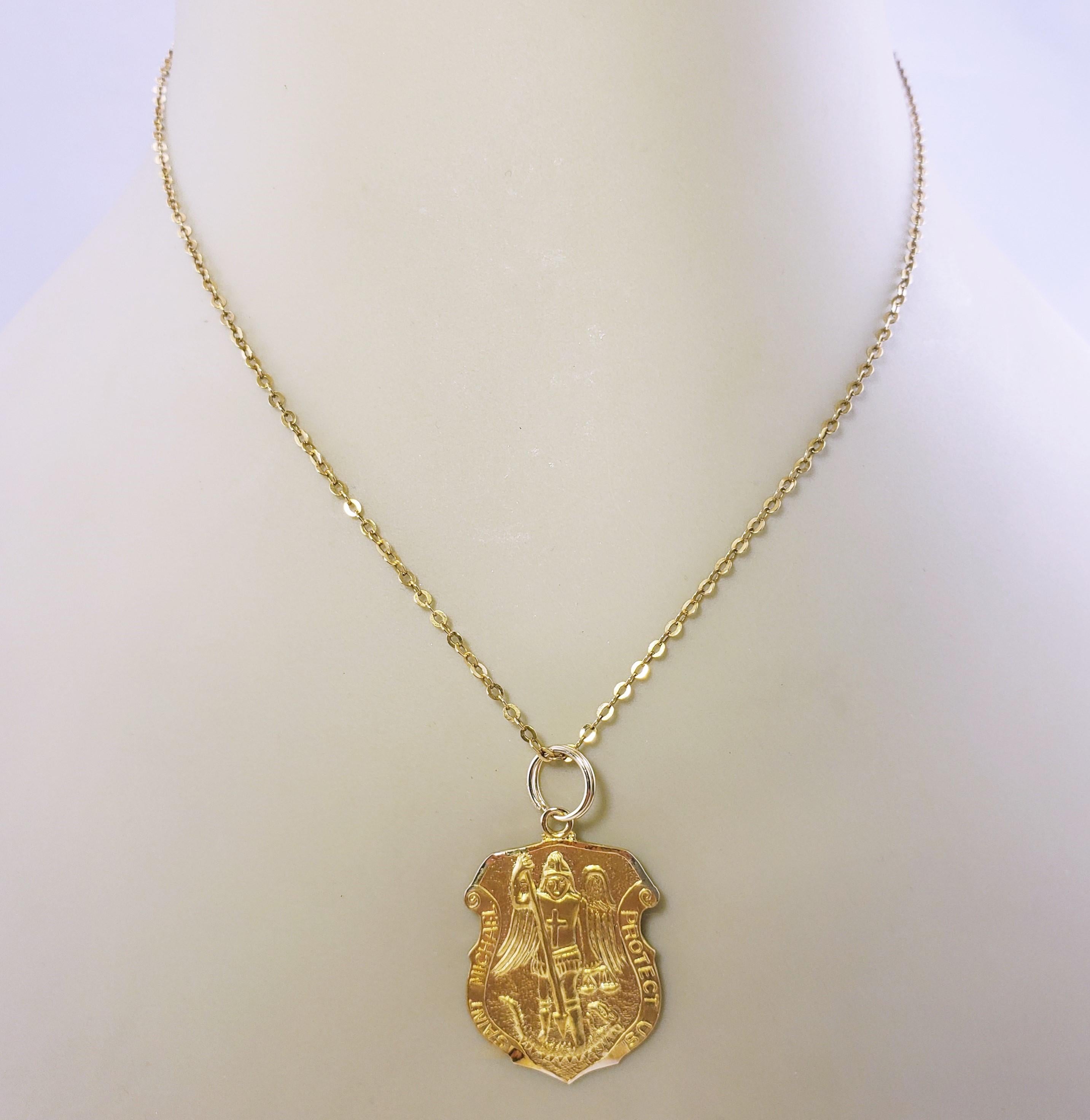 14 Karat Yellow Gold St. Michael Pendant 1