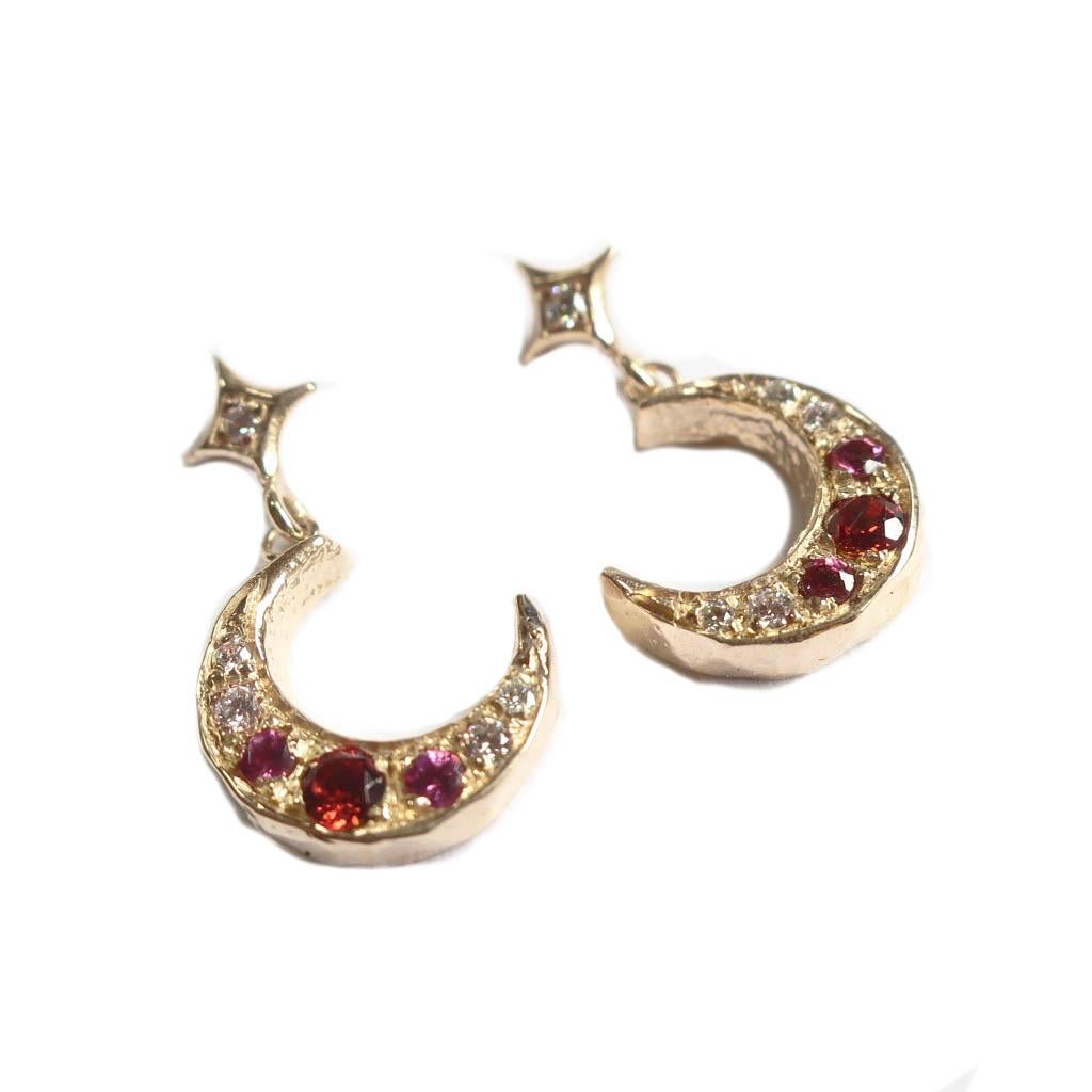 star garnet earrings