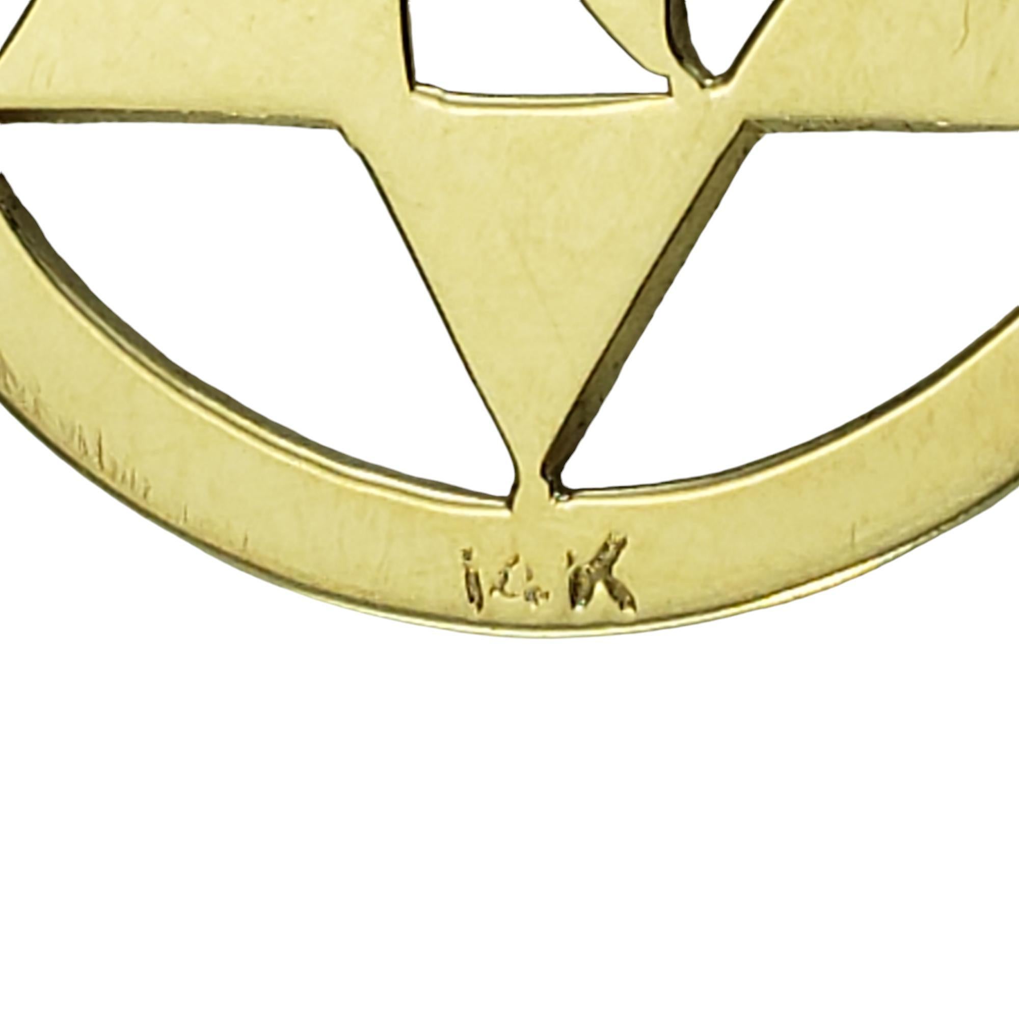 Women's 14 Karat Yellow Gold Star of David Chai Pendant #19159
