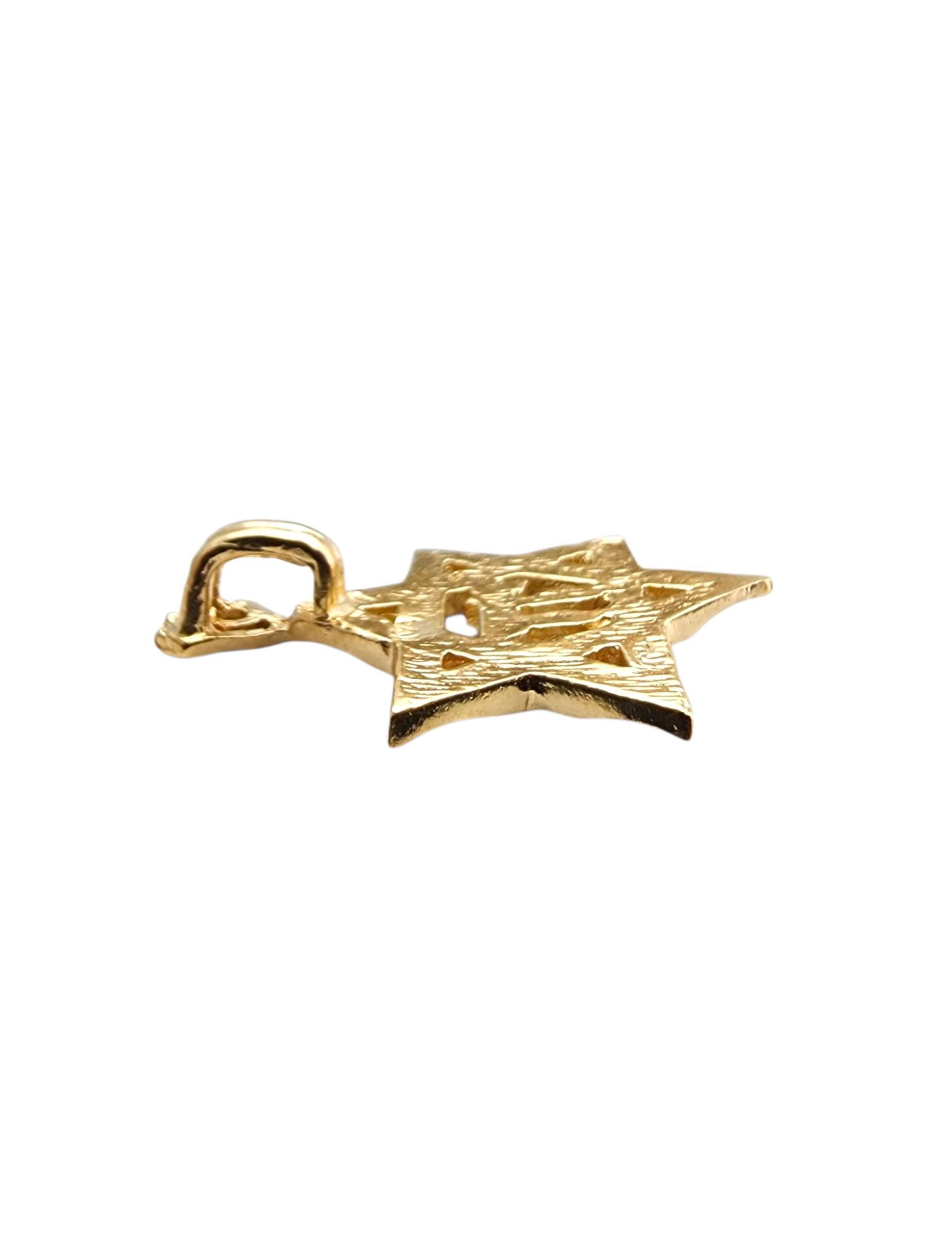 Pendentif en or jaune 14 carats étoile de David Chai #23511 Bon état - En vente à Washington Depot, CT
