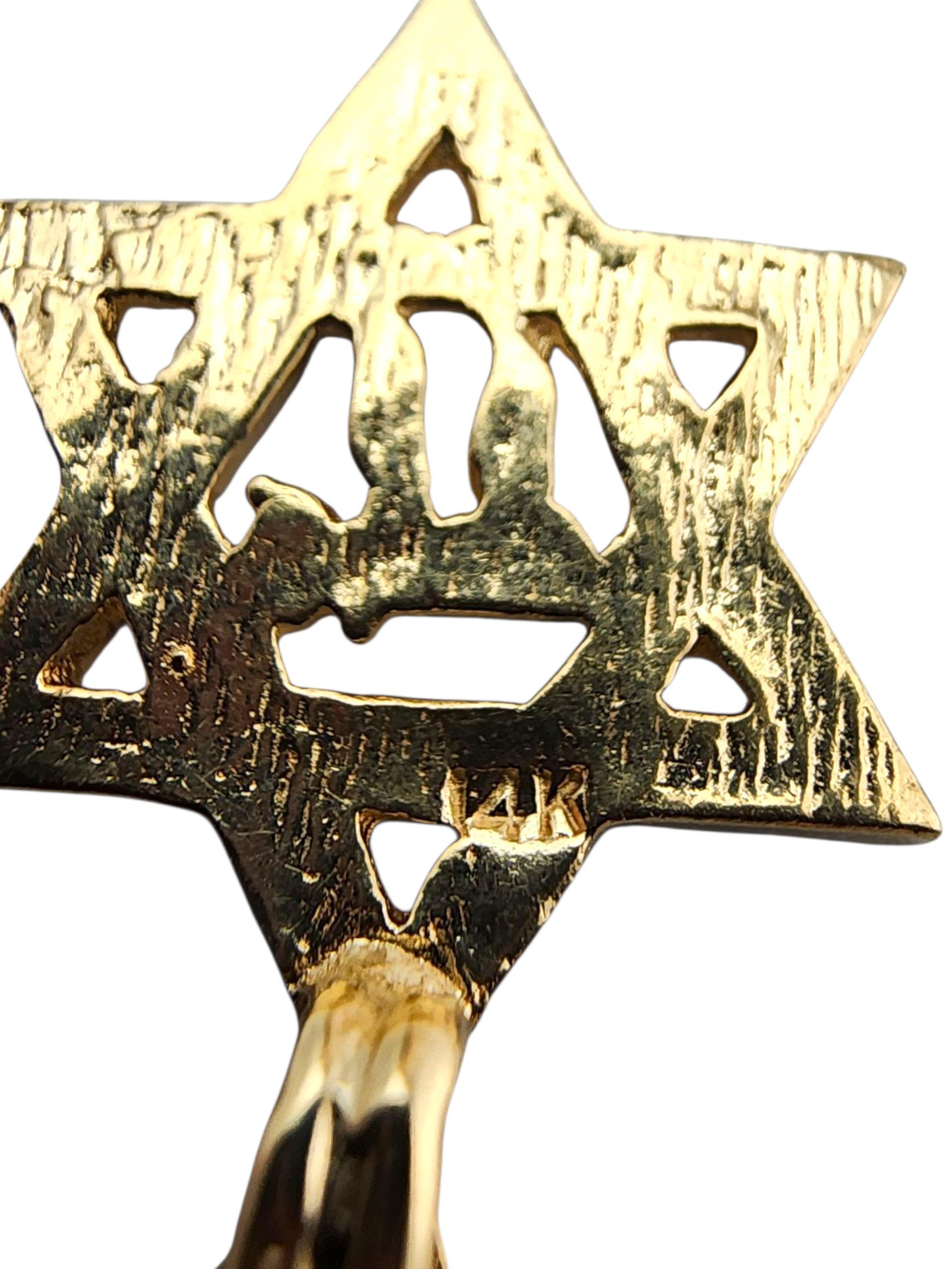 Pendentif en or jaune 14 carats étoile de David Chai #23511 en vente 2