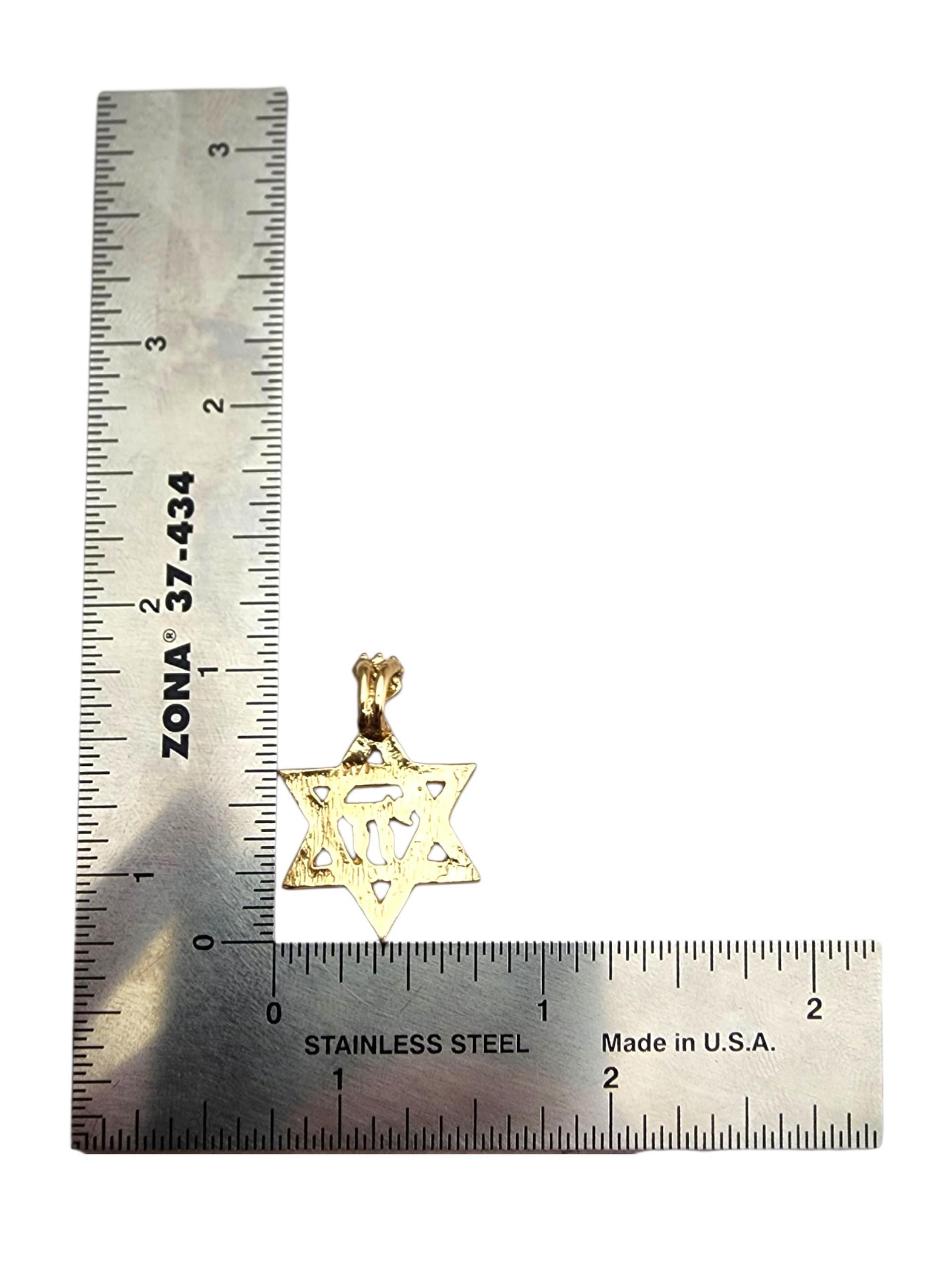 Pendentif en or jaune 14 carats étoile de David Chai #23511 en vente 3