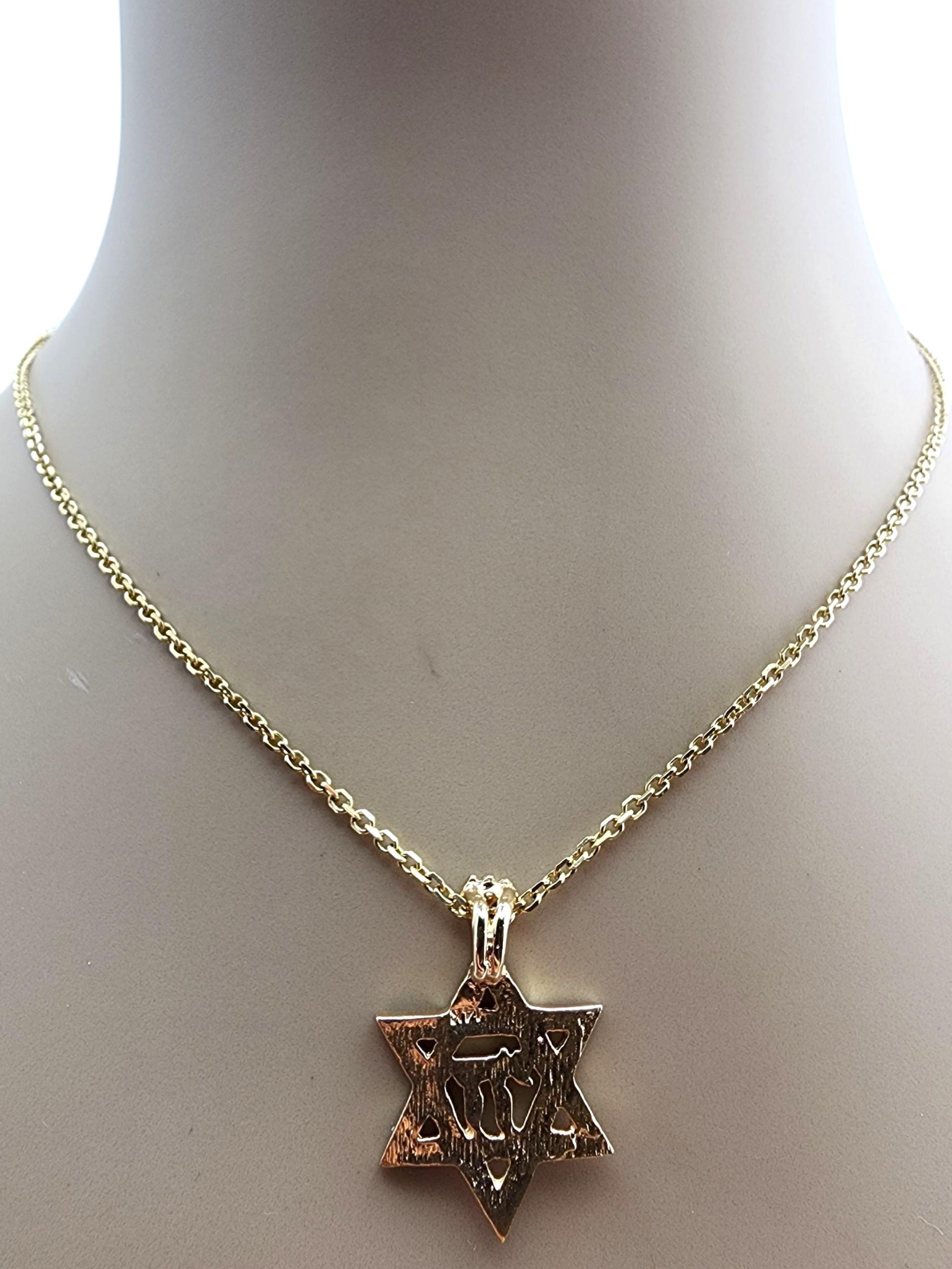 Pendentif en or jaune 14 carats étoile de David Chai #23511 en vente 4