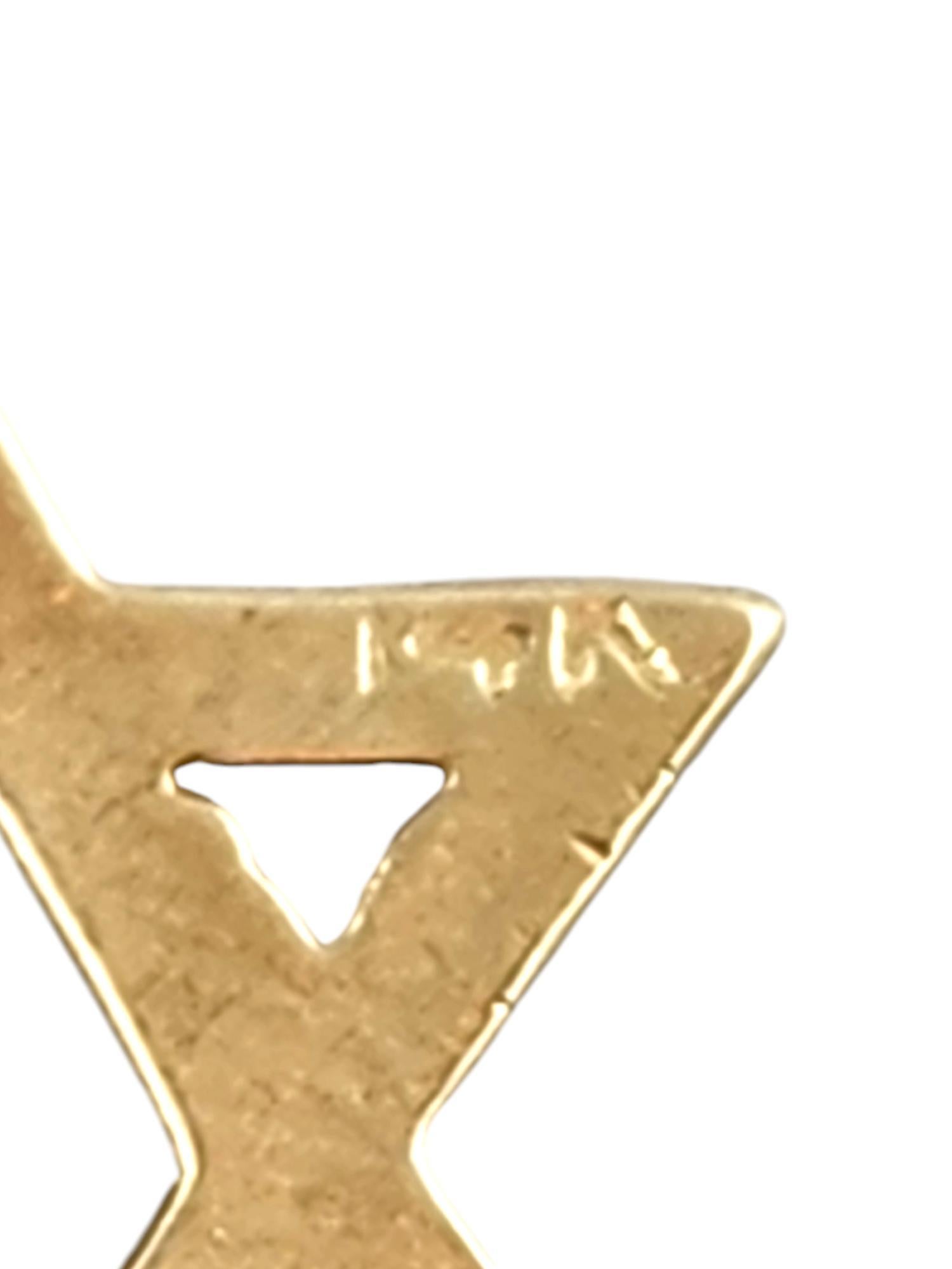 Pendentif Étoile de David en or jaune 14 carats #19315 en vente 1