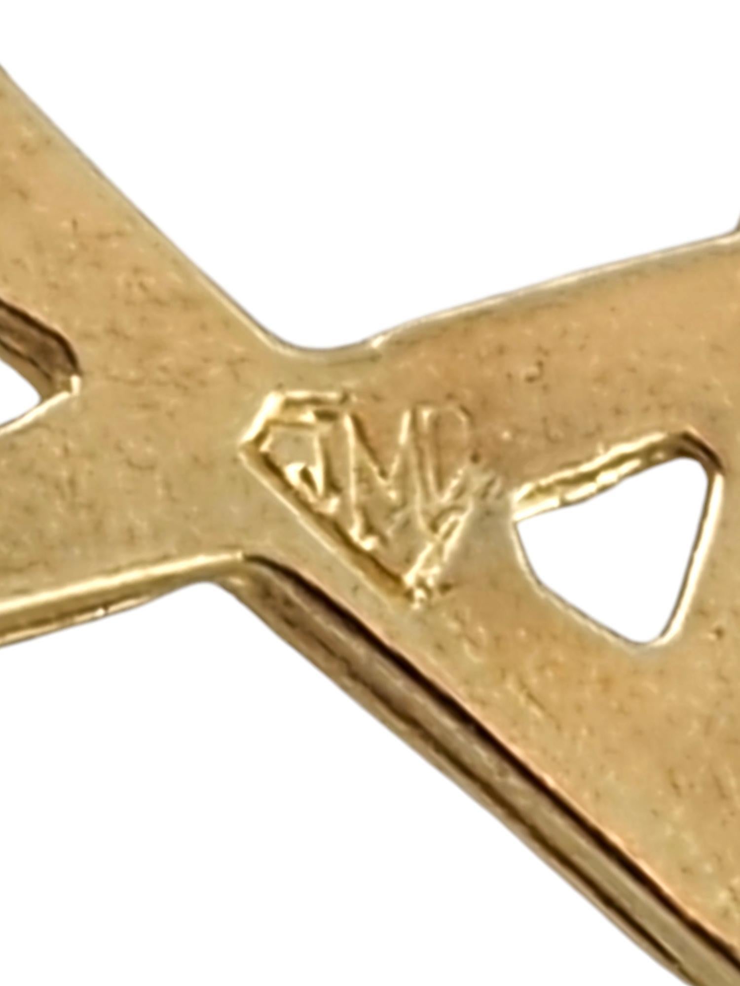 Pendentif Étoile de David en or jaune 14 carats #19315 en vente 2