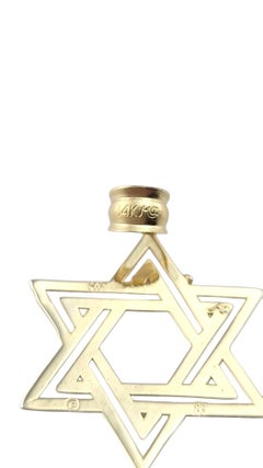 Pendentif étoile de David en or jaune 14 carats #21277