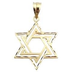 Vintage 14 Karat Yellow Gold Star Of David Pendant #21277