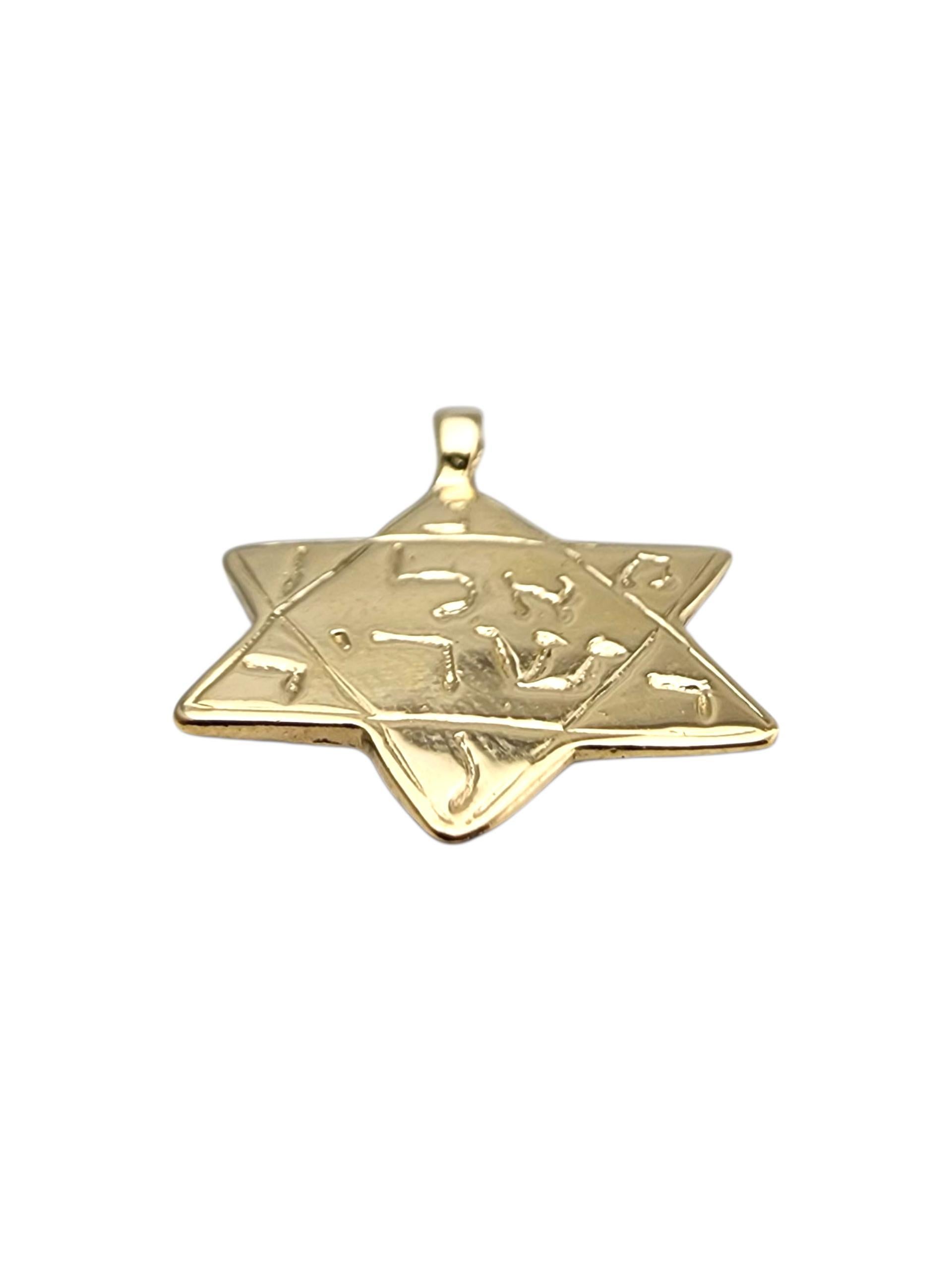 Pendentif étoile de David en or jaune 14 carats #23584 en vente 1