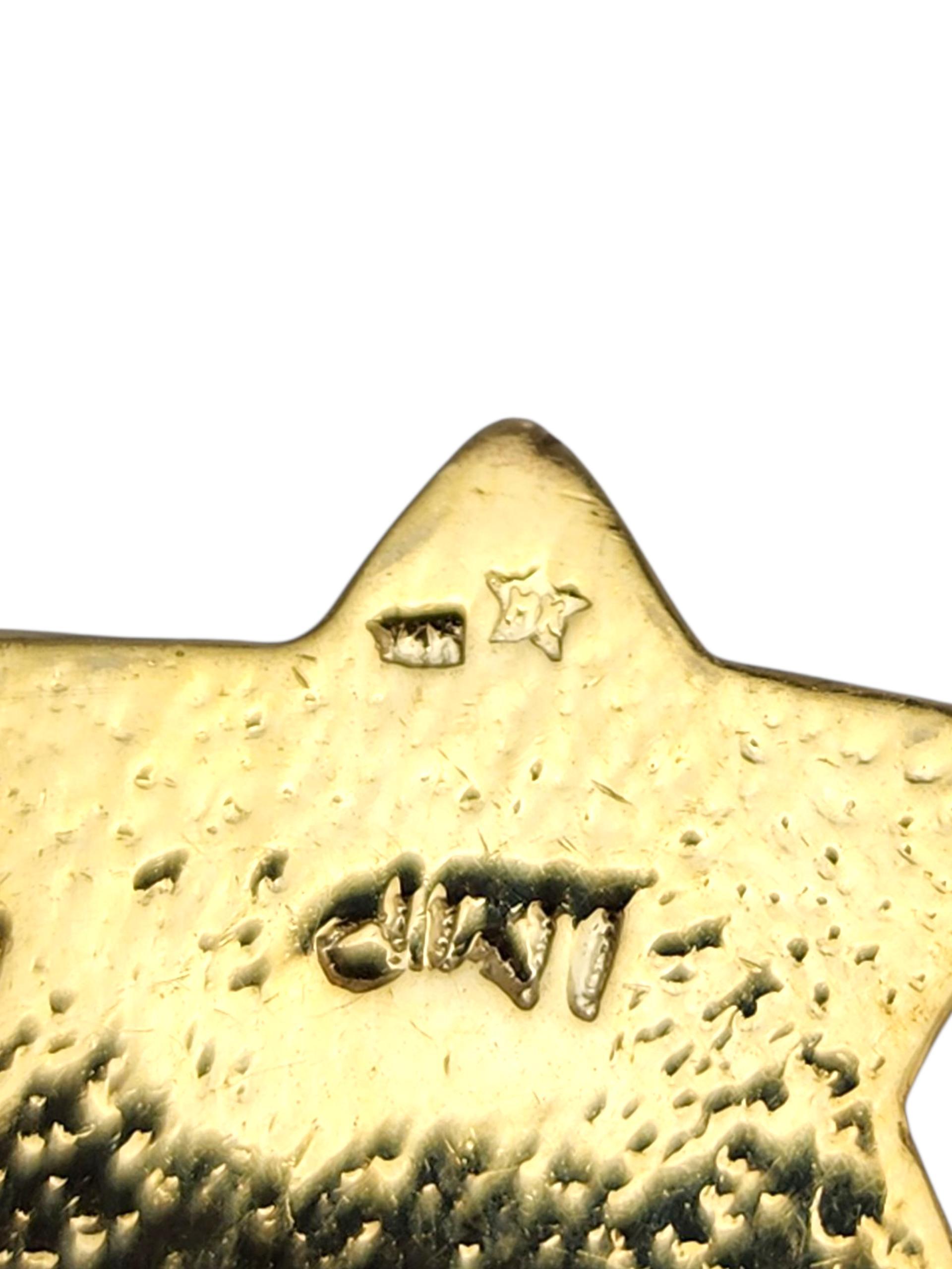 Pendentif étoile de David en or jaune 14 carats #23584 en vente 2