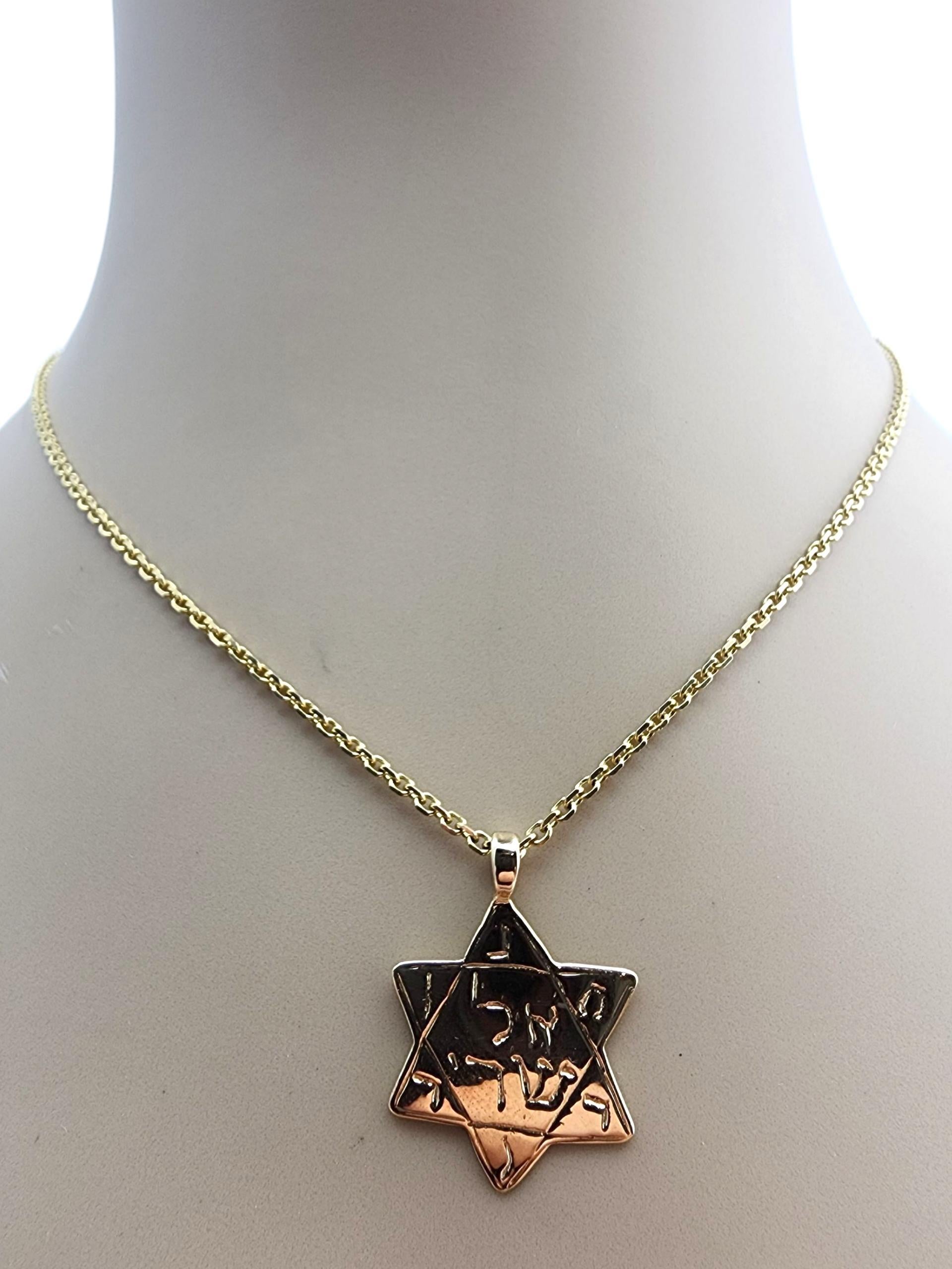 Pendentif étoile de David en or jaune 14 carats #23584 en vente 4