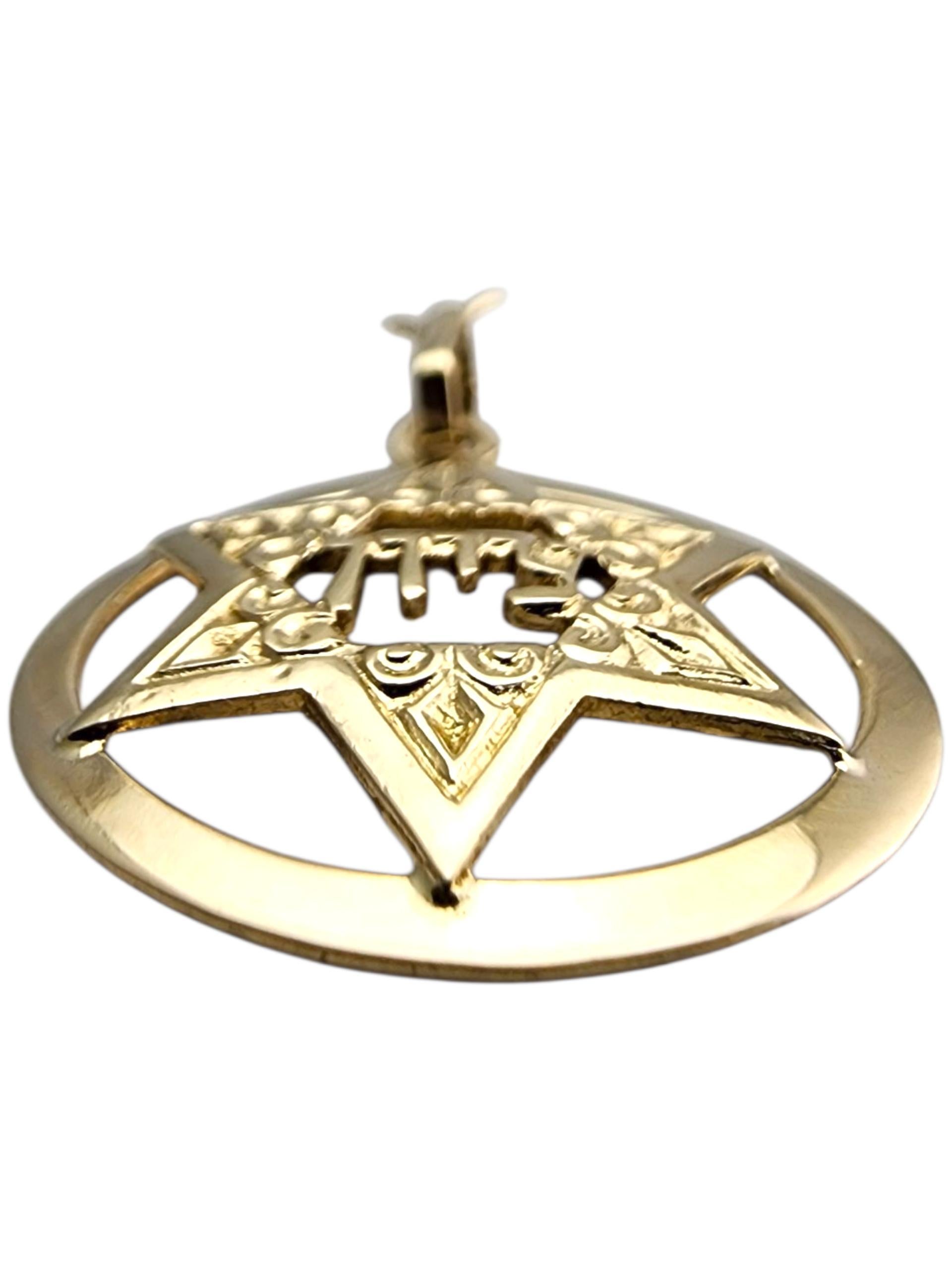 Ciondolo Stella di David in oro giallo 14 carati #23922 in vendita 1