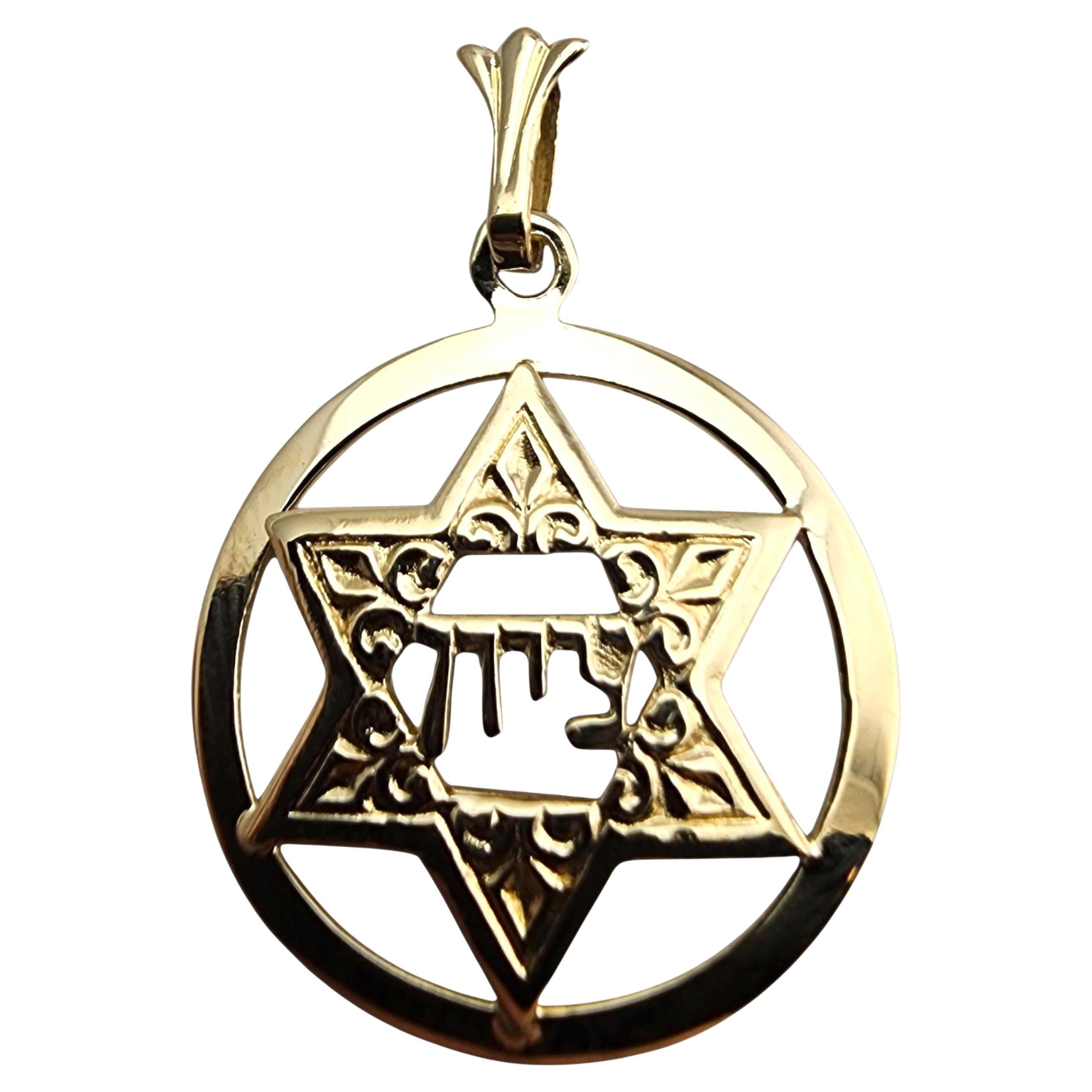 14 Karat Yellow Gold Star of David Pendant #23922