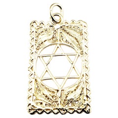 Vintage 14 Karat Yellow Gold Star of David Pendant