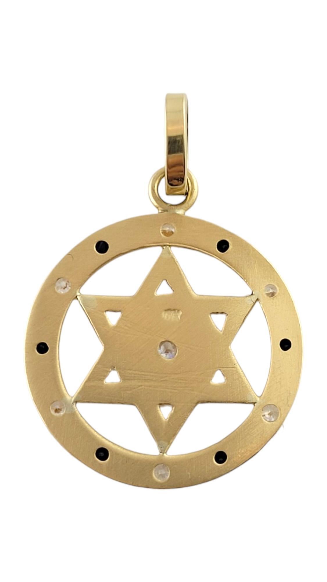 Women's 14 Karat Yellow Gold Star of David Pendant w/ Faceted Blue & Clear Stones #18211