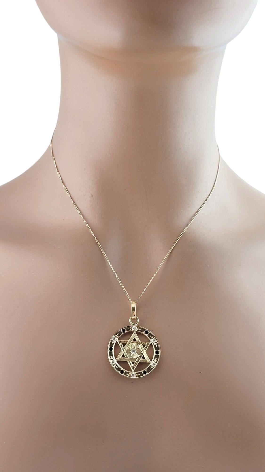 14 Karat Yellow Gold Star of David Pendant w/ Faceted Blue & Clear Stones #18211 2