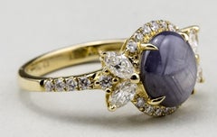 14 Karat Yellow Gold Star Sapphire Ring