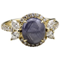 Vintage 14 Karat Yellow Gold Star Sapphire Ring