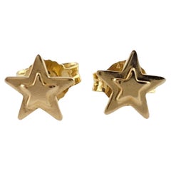 14 Karat Yellow Gold Star Stud Earrings #18219