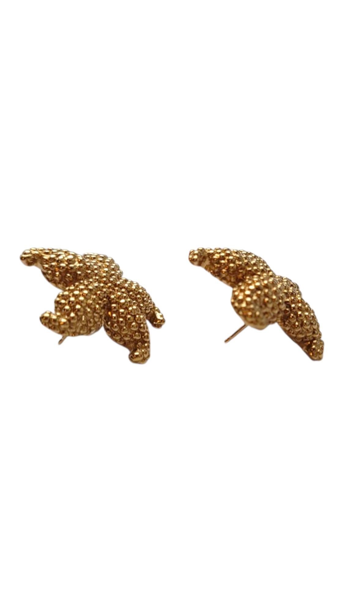 Donna 14 Karat Yellow Gold Starfish Earrings #21932 in vendita
