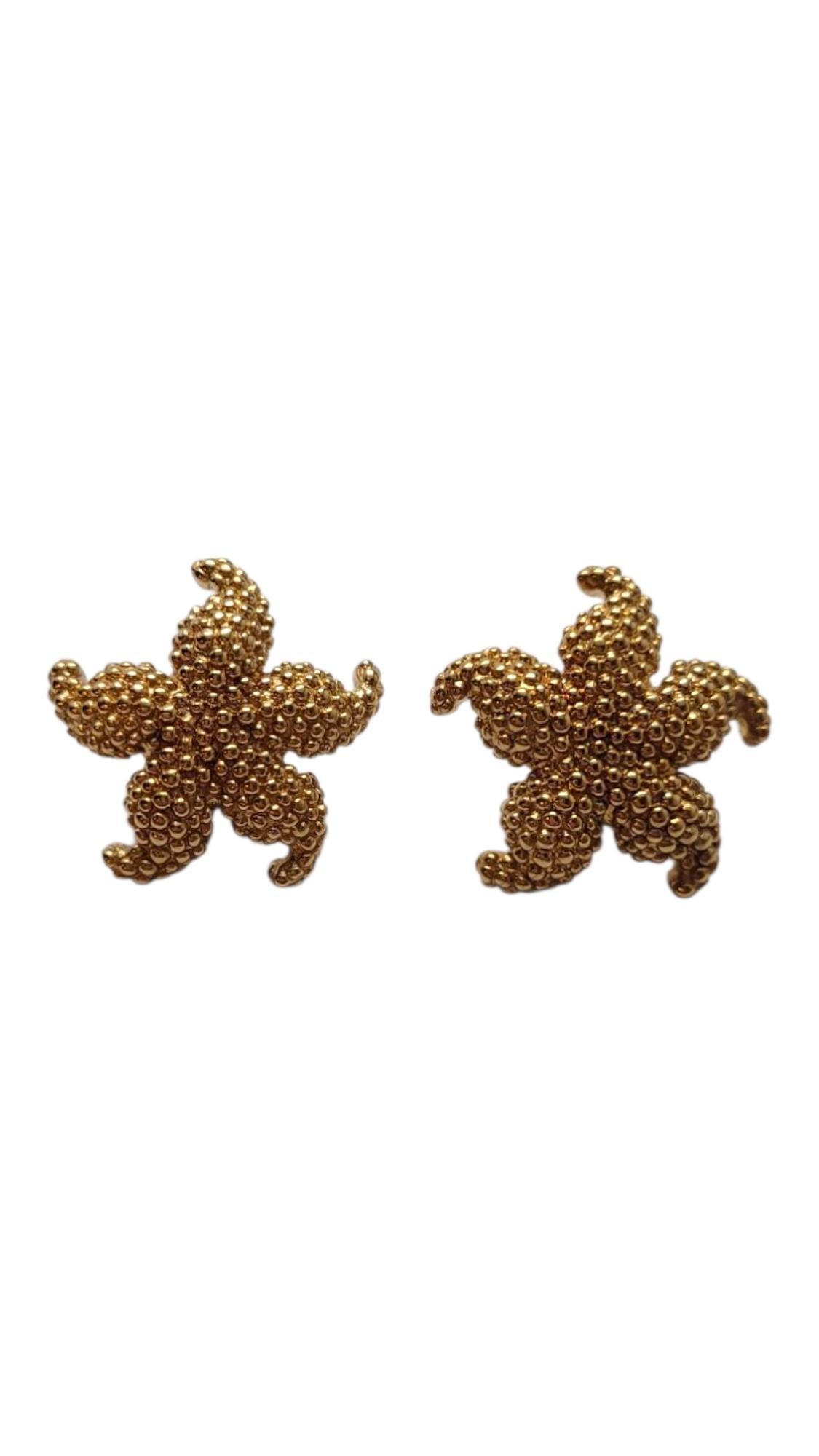 14 Karat Yellow Gold Starfish Earrings #21932