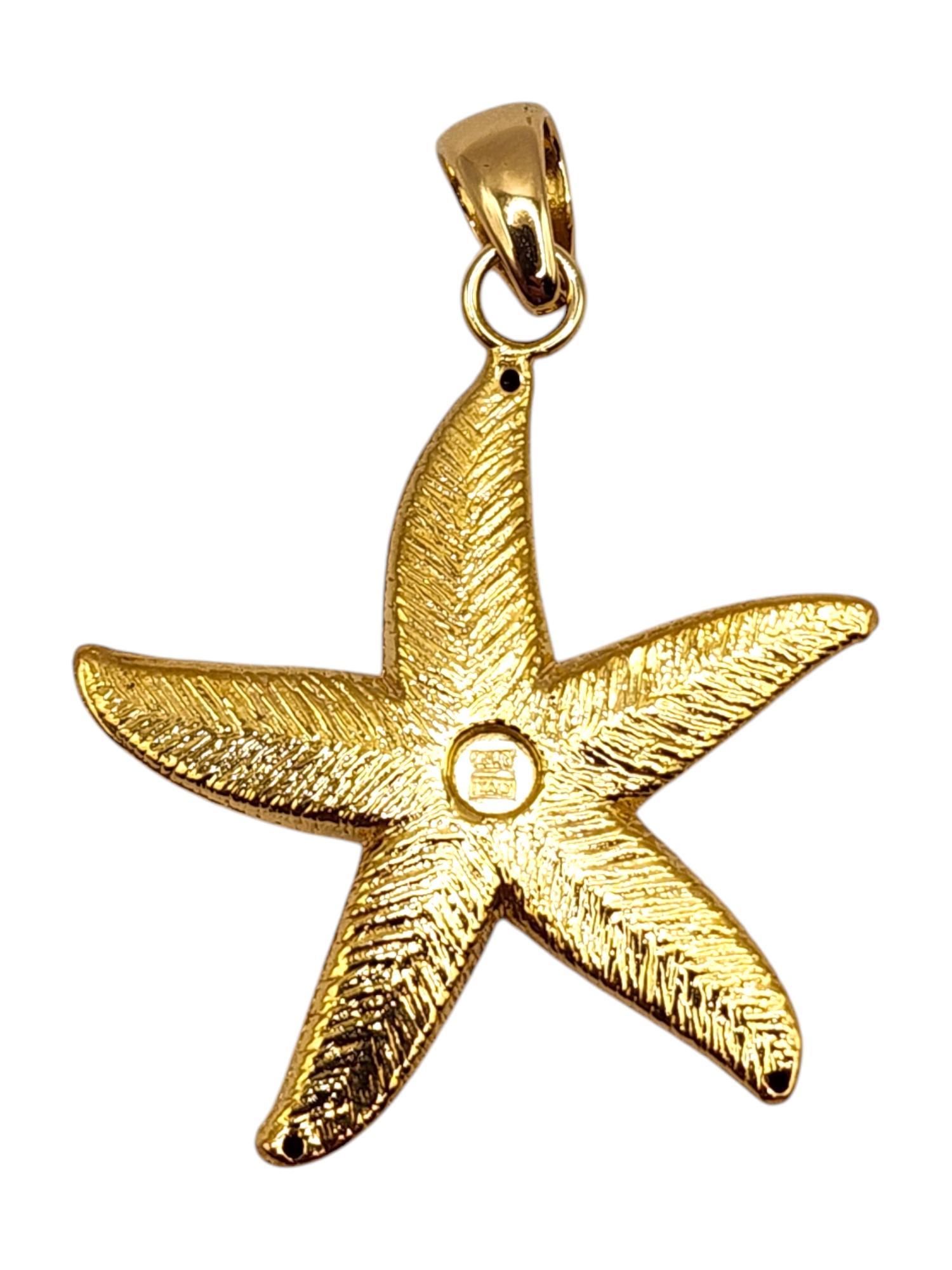 Women's 14 Karat Yellow Gold Starfish Sea Star Pendant #19997
