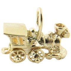 14 Karat Yellow Gold Steam Engine Charm