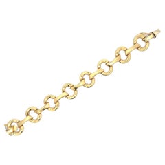 14 Karat Yellow Gold Stirrup Link Modern Bracelet
