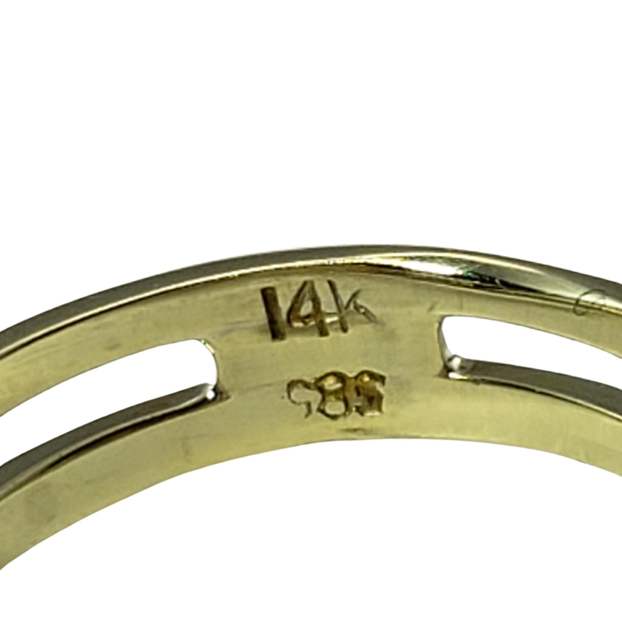 14 Karat Yellow Gold, Stone and Diamond Ring Size 6.75 For Sale 1
