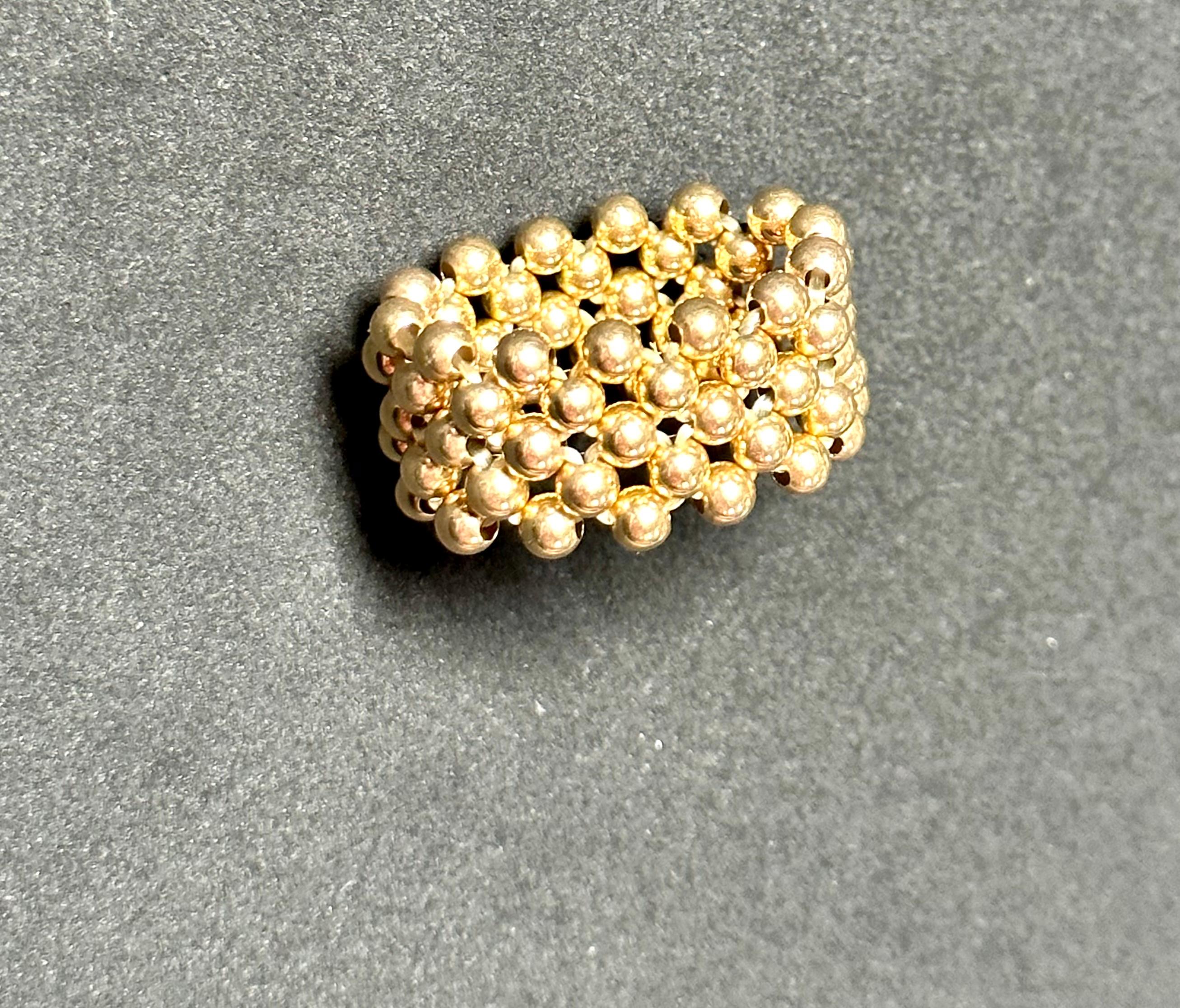 Stretchbarer Ring aus 14 Karat Gelbgold, Größe 6-7 1