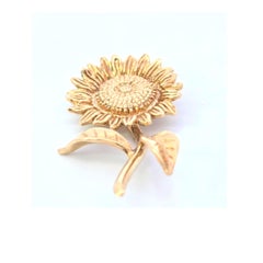 14 Karat Yellow Gold Sunflower Charm