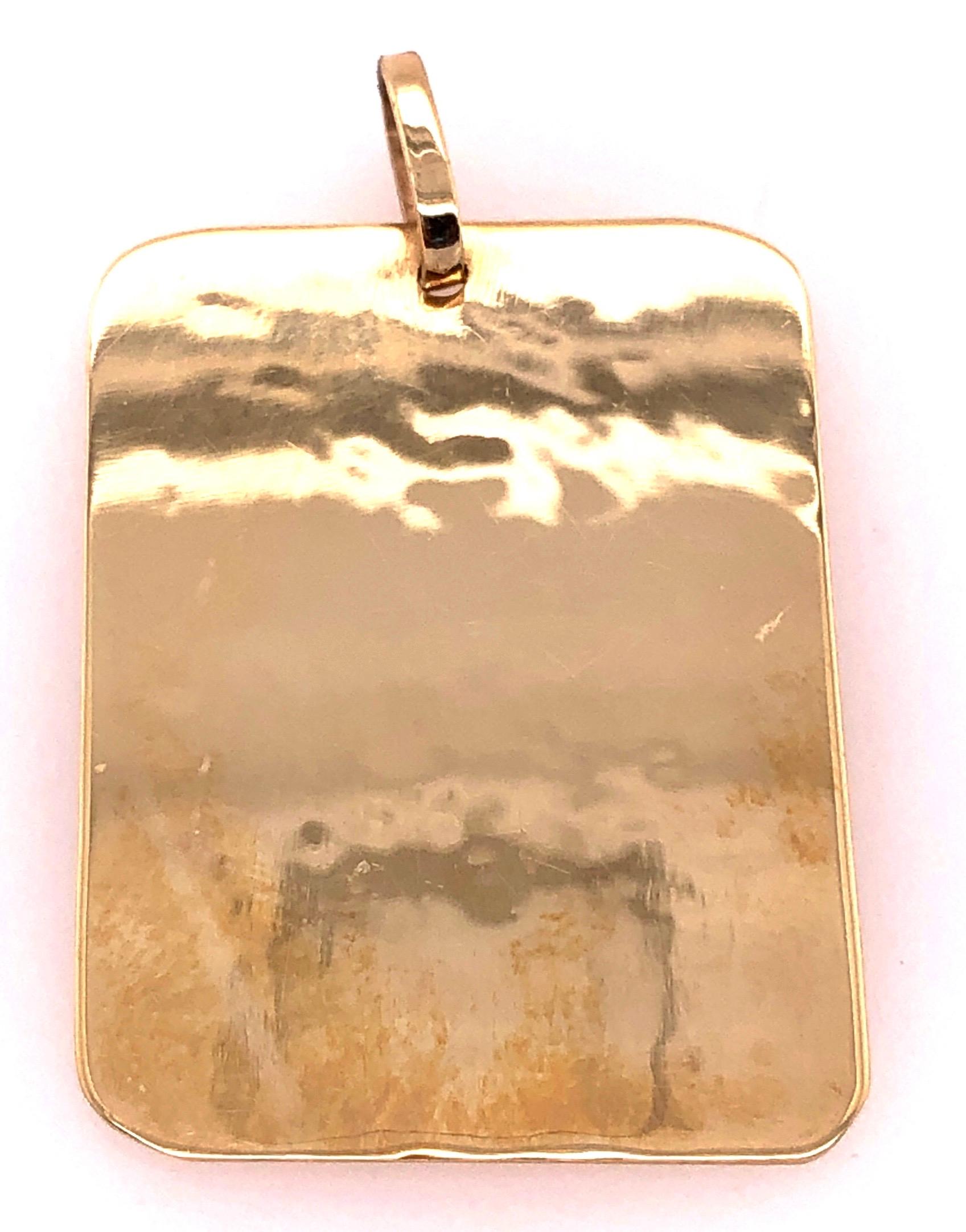Pendentif breloque en or jaune 14 carats avec étiquette / étiquette Unisexe en vente
