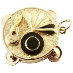 14 Karat Yellow Gold Tambourine Charm