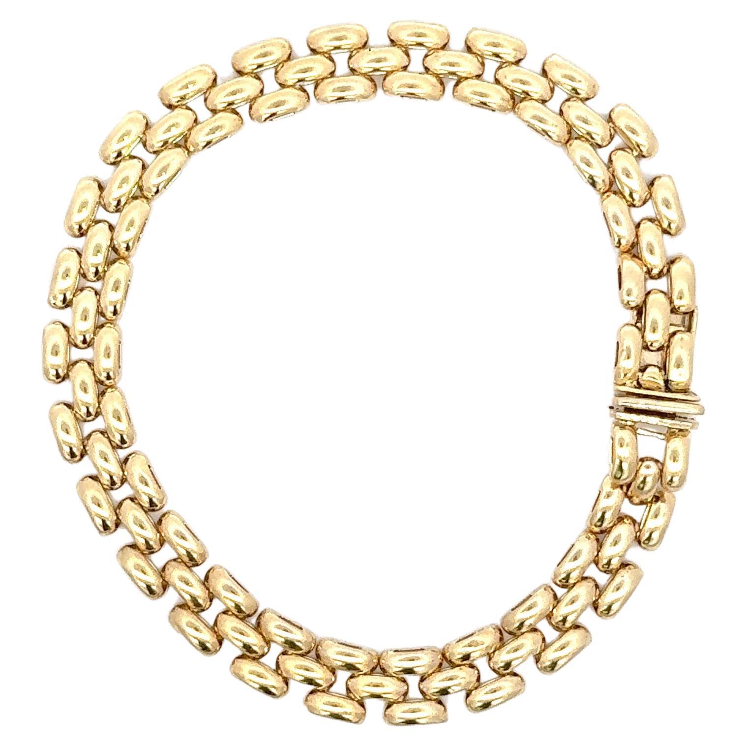 14 Karat Gelbgold Tank-Motiv-Armband 13,4 Gramm 7,5 Zoll (Zeitgenössisch)