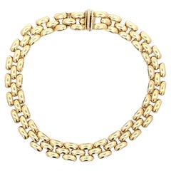 14 Karat Gelbgold Tank-Motiv-Armband 13,4 Gramm 7,5 Zoll