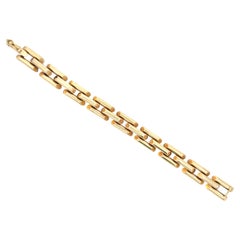 14 Karat Yellow Gold Tank Motif Bracelet 26 Grams 7.5 Inches