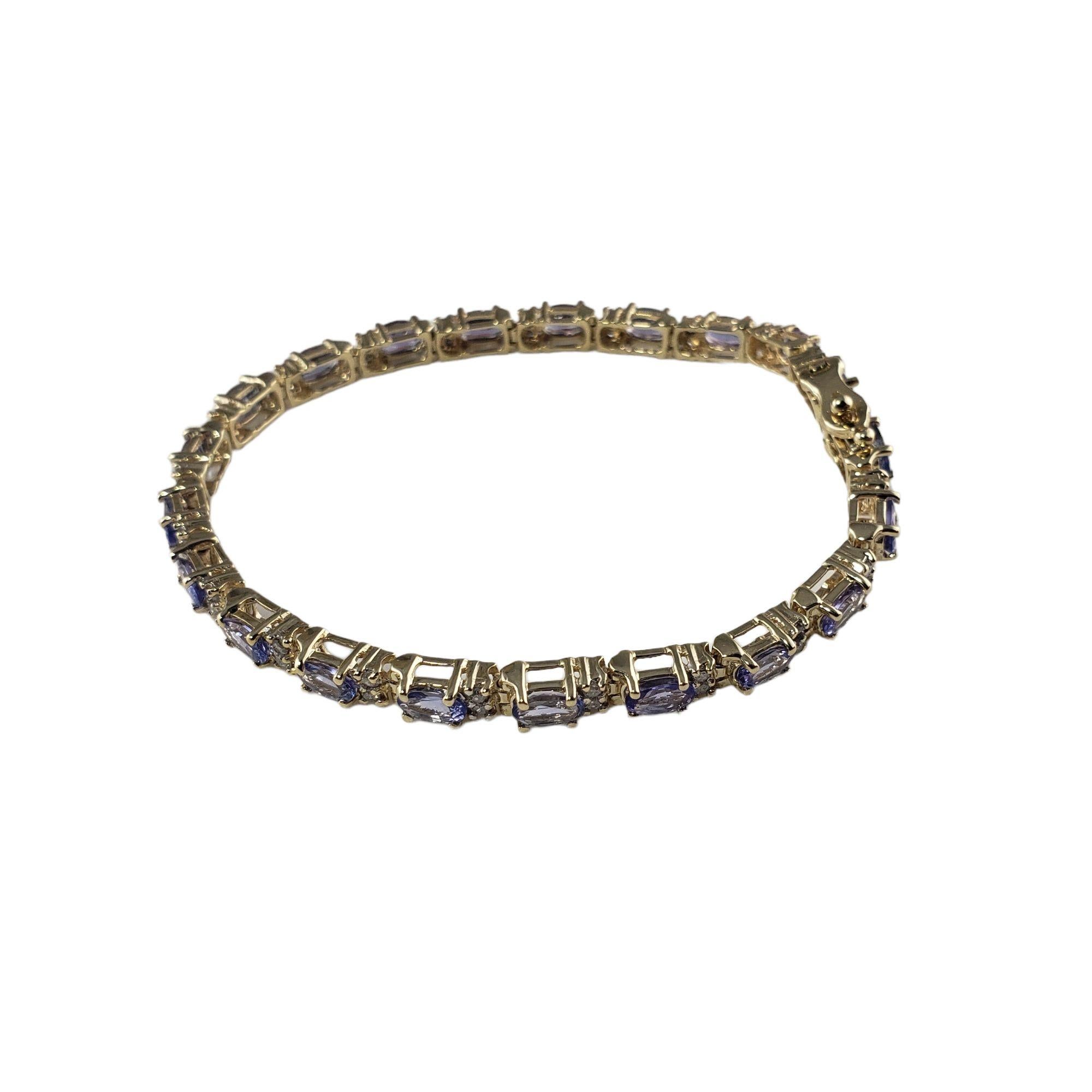 Bracelet en or jaune 14 carats avec tanzanite et diamants n° 13734 en vente 3