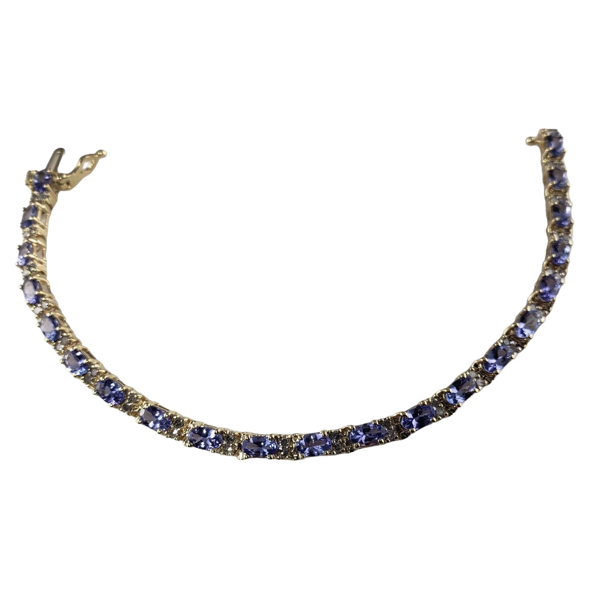 Bracelet en or jaune 14 carats avec tanzanite et diamants n° 13734 en vente