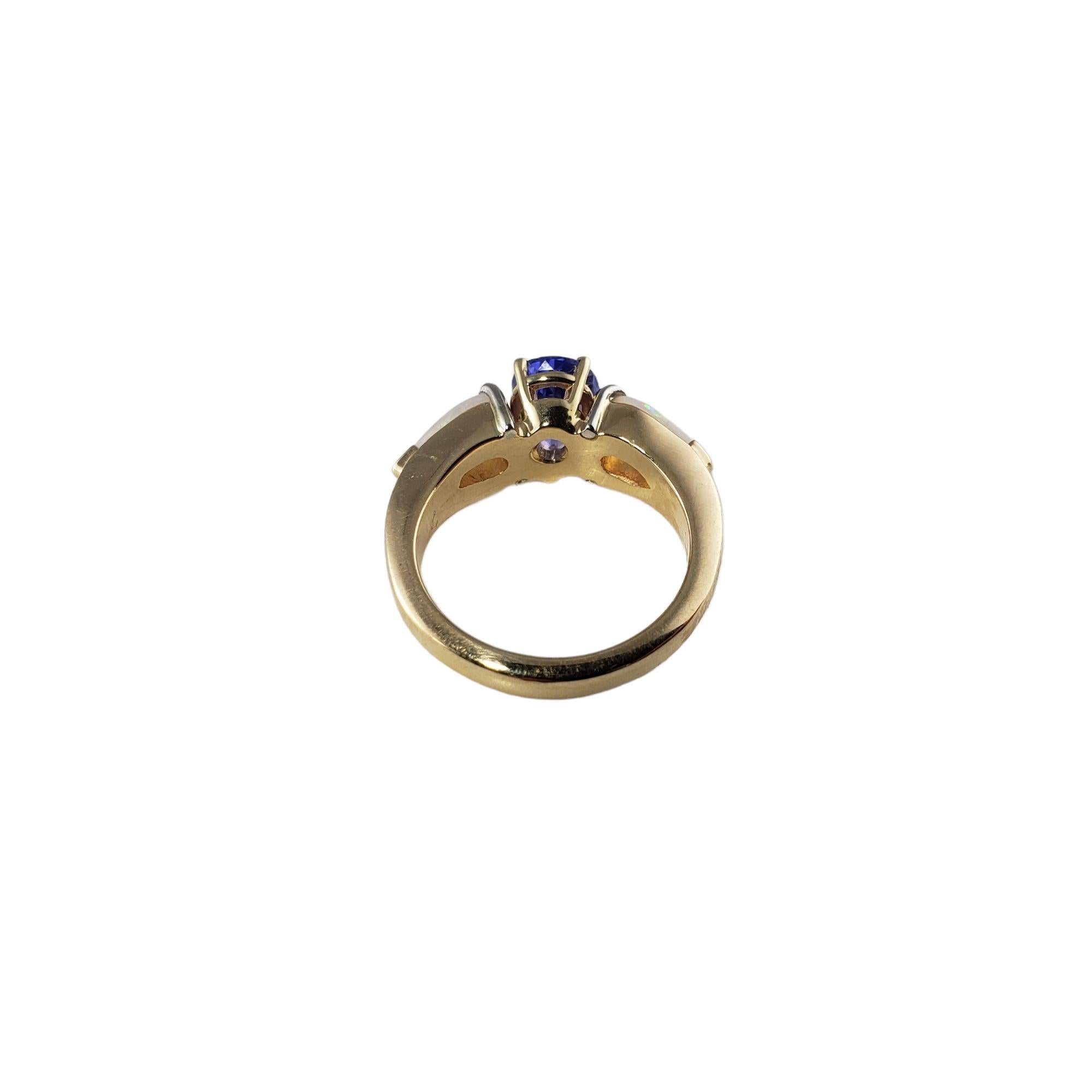 14 Karat Yellow Gold Tanzanite and Opal Ring #13769 For Sale 5
