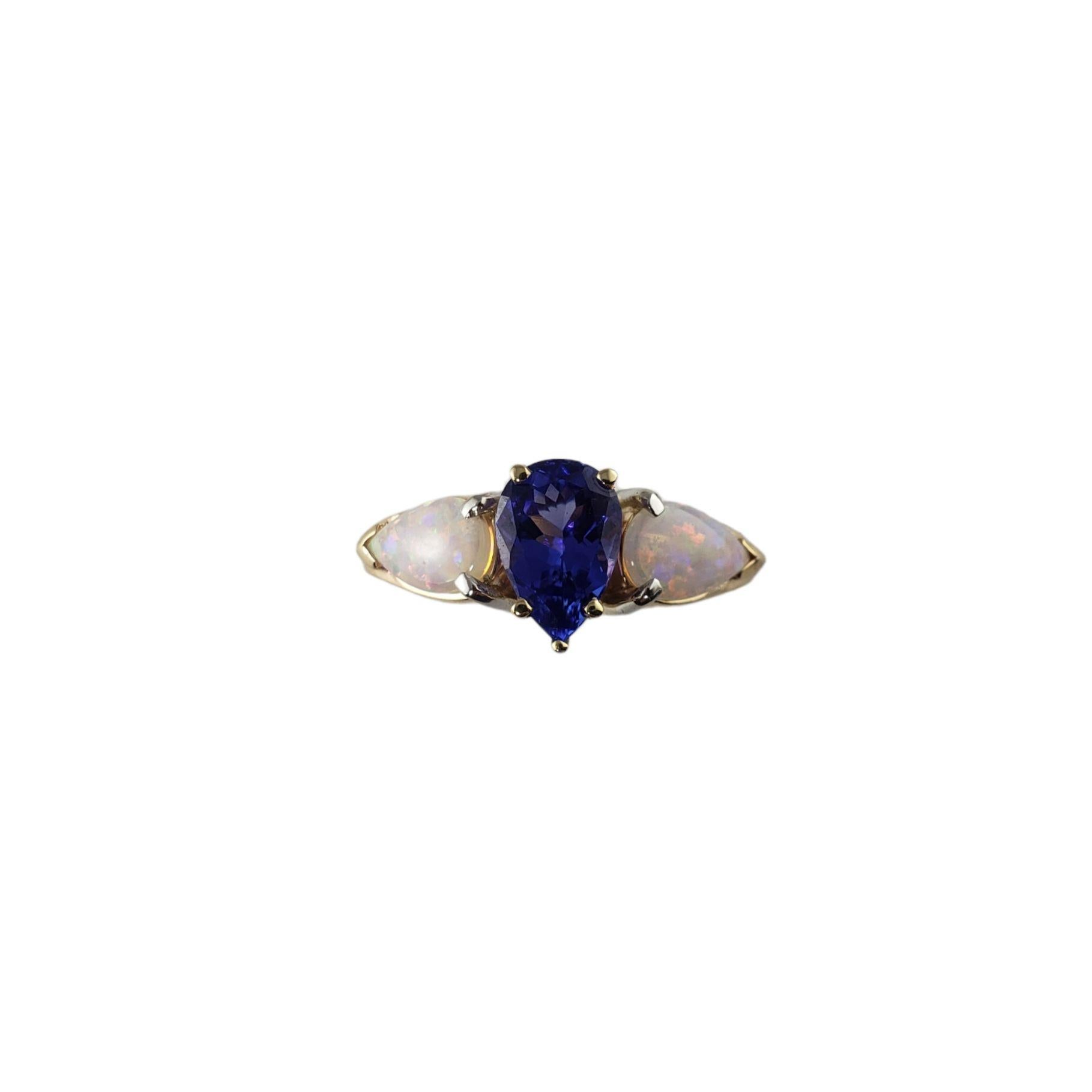 Women's 14 Karat Yellow Gold Tanzanite and Opal Ring #13769 For Sale