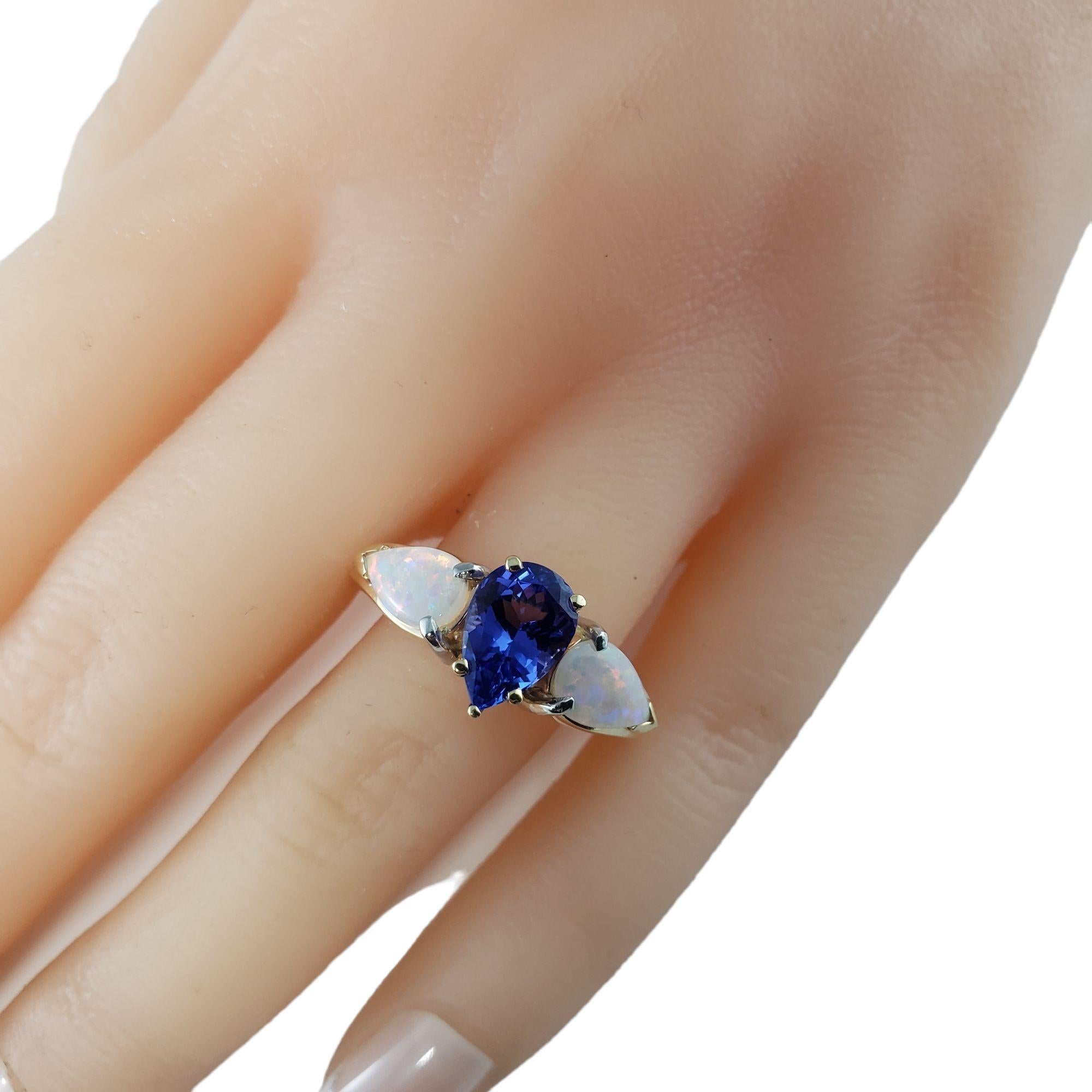 14 Karat Yellow Gold Tanzanite and Opal Ring #13769 For Sale 2