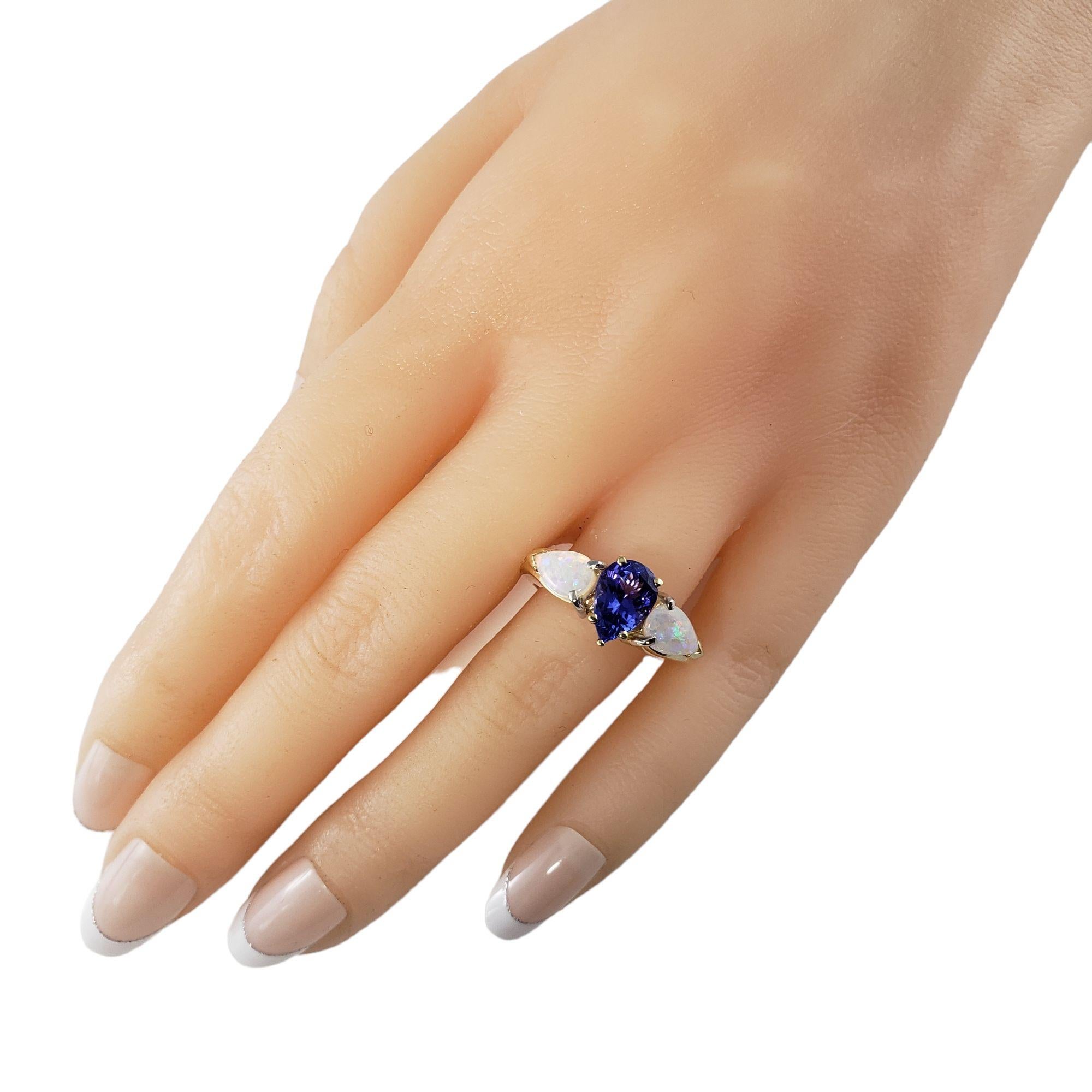 14 Karat Yellow Gold Tanzanite and Opal Ring #13769 For Sale 3