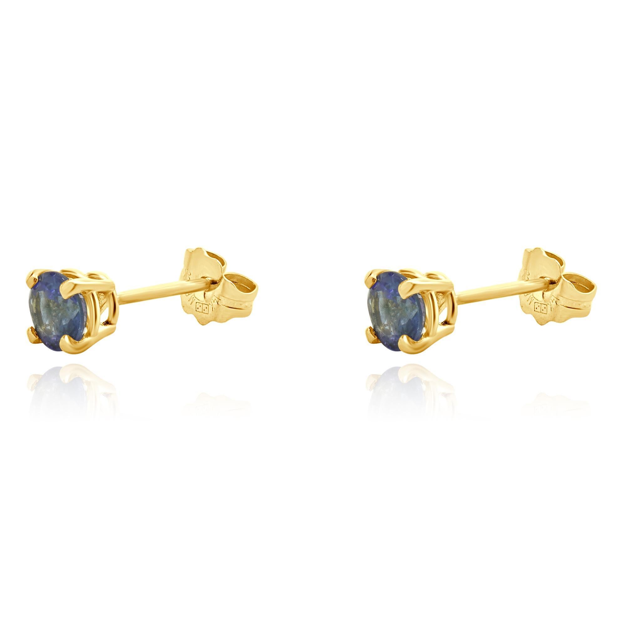 Designer: custom
Material: 14K yellow gold
Tanzanite: 2 round cut = 0.80cttw
Weight: 0.72 grams