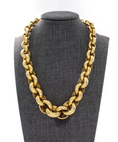 14 Karat Yellow Gold Tapered Circle Link Necklace