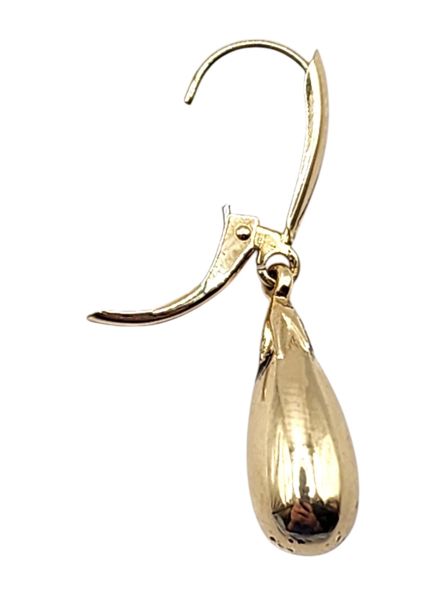 14 Karat Yellow Gold Teardrop Dangle Earrings #20446 2